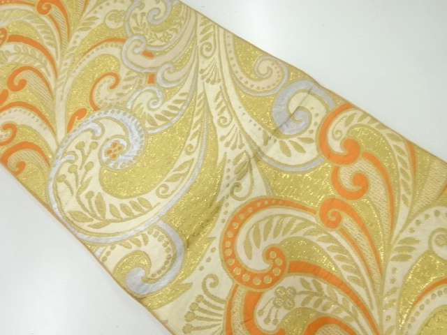 アンティーク　花更紗模様織出し袋帯（材料）